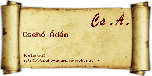 Csehó Ádám névjegykártya